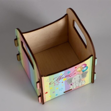 Kashpo wooden 10.5 × 10 × 11 cm Gift Roxy Smith "Mom! Elephant", box-3