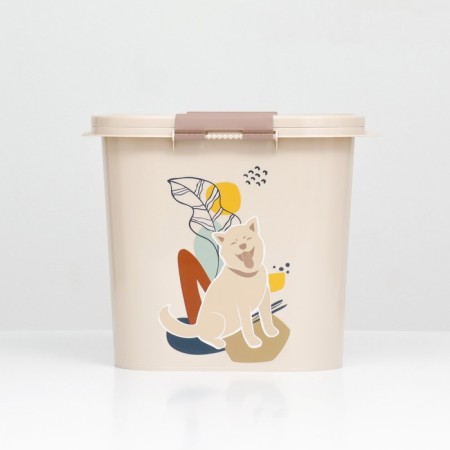 Dogs container for feed, oval, 10 l, mix of flowers-7
