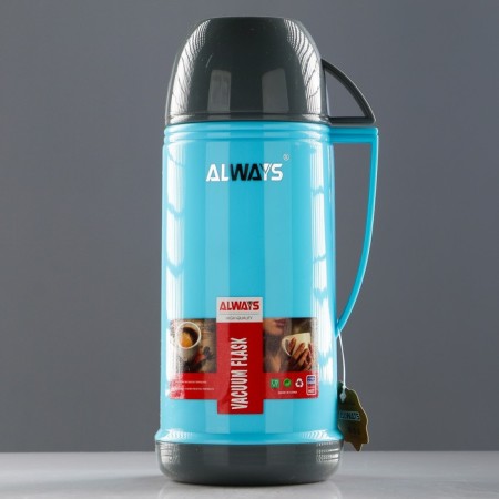 Thermos 1 l, with a glass flask, retains heat 10 hours, mix-5
