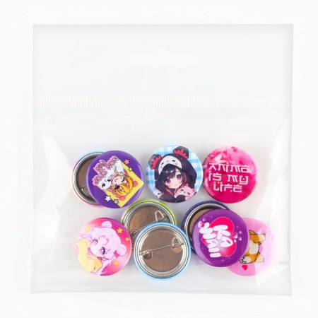 Metal icon, sunset "Cute anime", d = 2.5 cm, mix-23