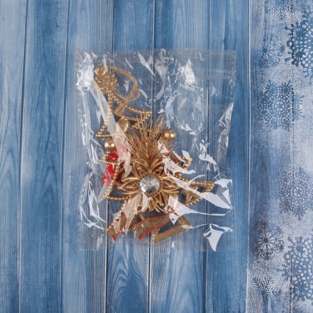 Christmas tree decoration "Flower tree with a flower" 16x10 cm, gold-2