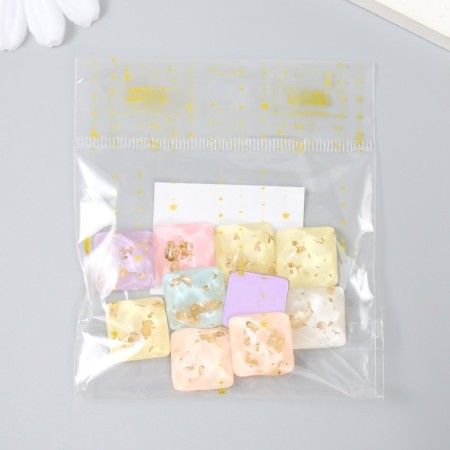 Decor for creativity Plastic "Square" Foil set 10 pcs mix 1.6x1.6x0.7 cm-3