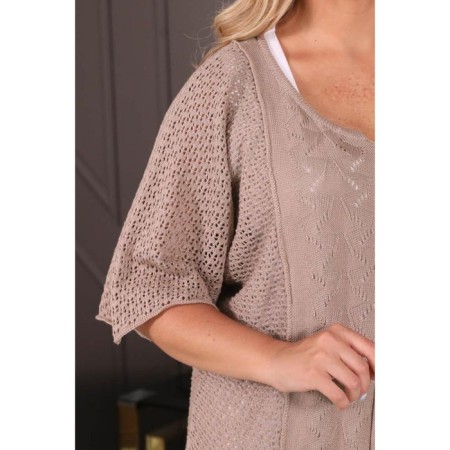 Cardigan female, size 54, beige color-12