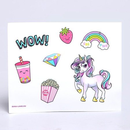 Bag with stickers "Bright unicorn", with stickers, 12x15 cm-5