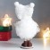Interior doll "Girl in a curly white fur coat and owl cap" 15.5 cm