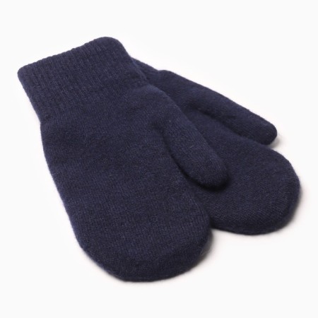 Women's mittens with fur inside VZ632-01, dark blue color, river 7-8