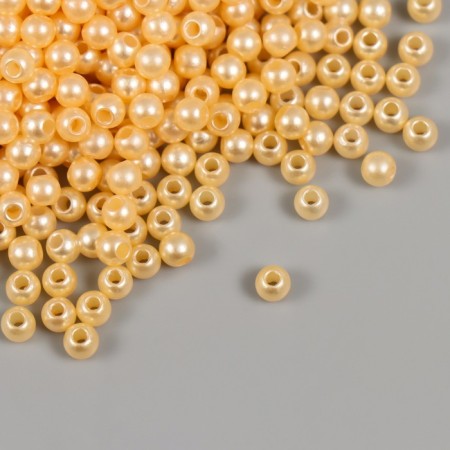 A set of beads "Pearls" d 4 mm, 250 gr, light beige-1