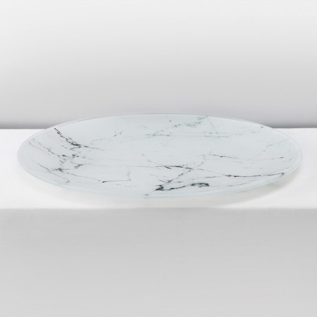 Set of table share “marble”, 7 objects: plate d = 30 cm - 1 pc, d = 21.5 cm - 6 pcs, white color-2