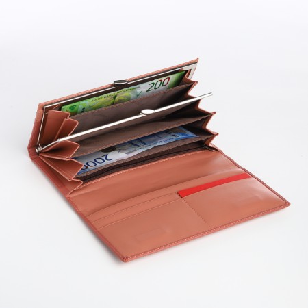 Women's wallet on magnet, pink color-3