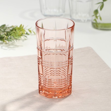 High glass glass "Dallas", 380 ml, pink color-3