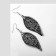 Earrings hanging "leaves" double, silver-black color, 8 cm