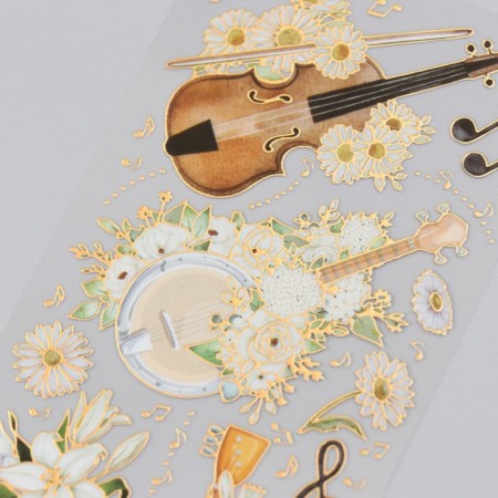 Stickers for creativity "Strong tools and white flowers" set 2 sheets 17.5x6 cm-1