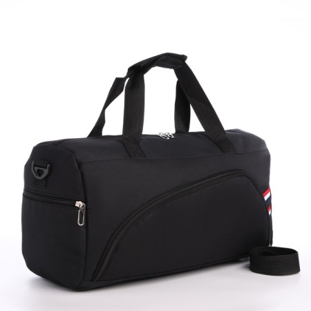 Road bag on lightning, 3 external pockets, a long belt, black color