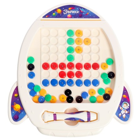 Magnetic tablet for drawing "rocket", mosaic, 10 cards-2