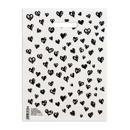 Polyethylene "love" packet white-black 30x40 cm 50 μm-1