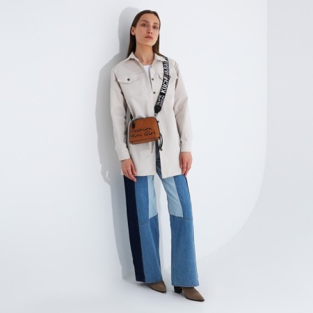 Cross-Bodi Bag on a zipper, brown color-7