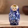 Doll "gzhel", dark blue dress, 5 puppet, 10 cm