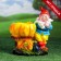 Figure Kashpo "Dwarf with pumpkin" 17x24x28cm
