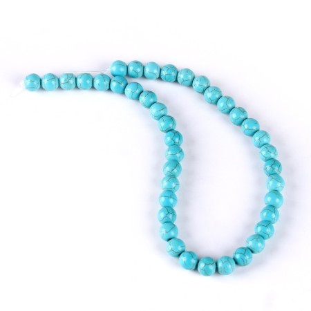 Beads made of natural stone "turquoise" set 36 pcs., Size 1 pc. - 10 mm-1