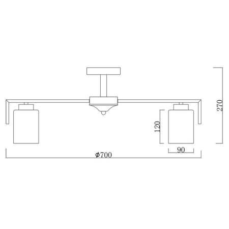 Lamp on the ESCADA rod, 1142/7p Silver. 7x60W, e27, 700x700x270 mm, silver color-5