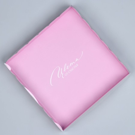 Cookie box, confectionery packaging with PVC lid, “Blow with happiness”, 21 x 21 x 3 cm-2