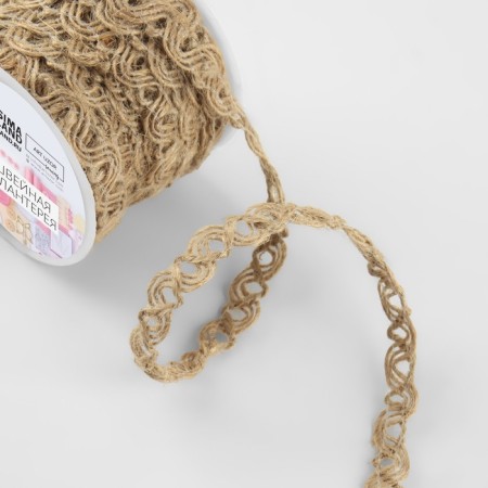 Weeks decorative canvas "braid", 10 mm, 10 ± 0.5 m, beige color-2
