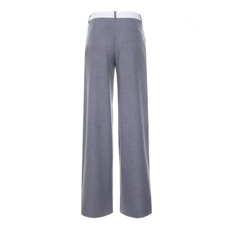 Women's pants with contrasting belt MIST R.46, Gray-13