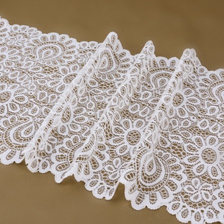 Lace elastic fabric, 190 mm × 23 ± 1 m, white color-2