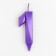 Candle in the Cake "Fine", number "1", purple metallic, 6.5 cm
