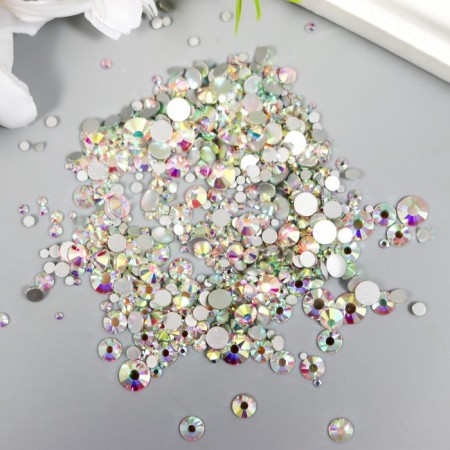 Decor for creativity Glass "Rhubates truncated cone. White chameleon" d = 1.5-6.5mm nr 1000 pcs 74595