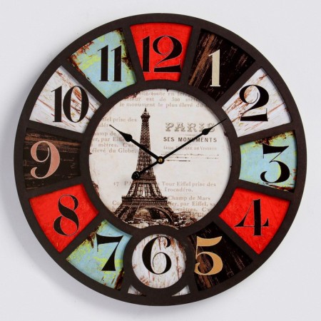Wall clock, series: loft, "Eiffel Tower", smooth move, d = 60 cm