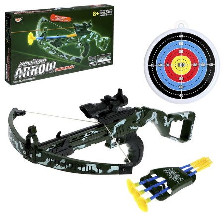 Stinger crossbow, with a laser sight, a butt, knuckles, target