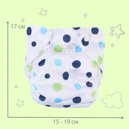 Reusable diaper+ 1 insert included "balls", white/blue color-3