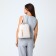 City backpack of artificial leather with lightning, beige color
