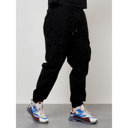 Cargo jeans male, size 48, black color-4