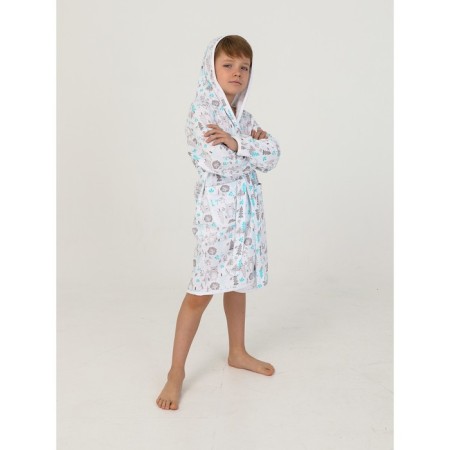 Children's robe with a hood, height 122 cm