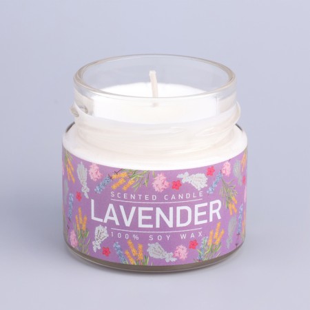 Aromatic candle in the Bank "Lavender and Sage", owl wax, 80 g-4