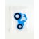 Silicone teether for teeth "Tractor", blue color