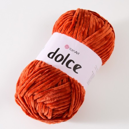 Yarn "Dolce" 100% micropoliester 120m/100g (793 terracotta)-1