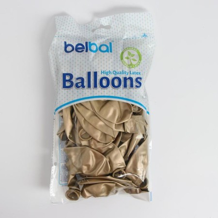Latex ball 14 ", chrome Glossy, gold, set of 50 pcs.-1