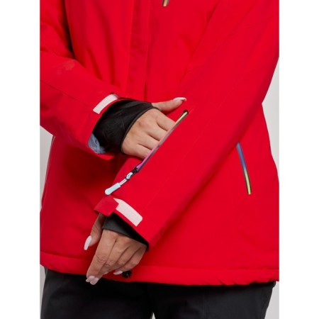 Ski jacket female, size 50, red color-4