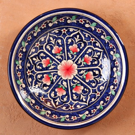Suditsa Rishtan ceramics "Flowers", 28 cm, blue-4