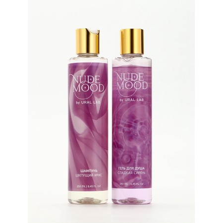 Gift set Ural Lab: shower gel and hair shampoo, 2x250 ml, aroma of iris and lilac-2