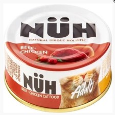 Wet feed nuh beef and beree chicken for adult cats 100 grams