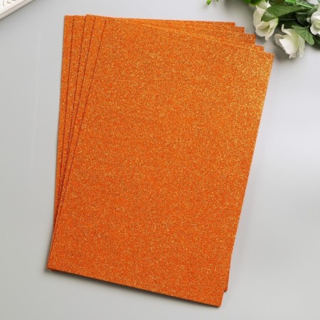 Foamiran "orange shine" 2 mm format A4 (set of 5 sheets)-2