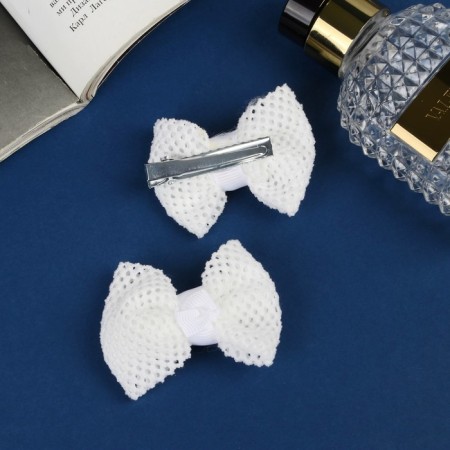 Hair clamp "Schoolgirl" (set 2 pcs) Galant, 6 cm, white-1