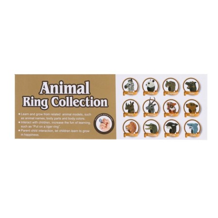 Game ring "Animal World" 3.5 × 4.5 × 2.5cm, 12 species, mix-16