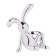 Toy on the car panel, bunnies, chrome, plastic, set 2 pcs