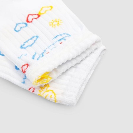 Women's socks minku "Happy Day", white color, size 36-37 (23 cm)-1