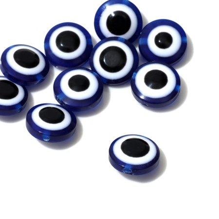 The bead "Eye" is flat, d = 14 mm (set 10 pcs.), Blue color-1